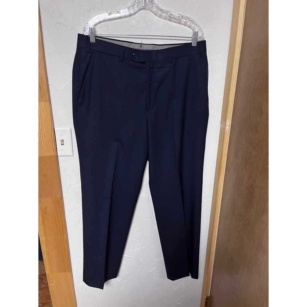 Hiltl Ultimate Trousers Navy 2Ply Vitale Barberis Canonico Made in Italy Size 36